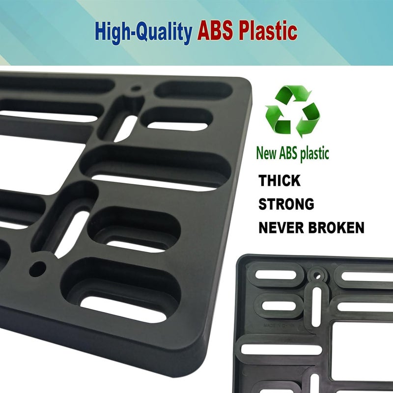 BGGTMO Front License Plate Mounting Kit- Universal License Plate Bracket & Black Aluminum Car Tag Frame for 2 Drill Hole Front Bumper, Adapter Holder with Anti-Theft Screws Bolts Caps Cover Fastener - Image 2